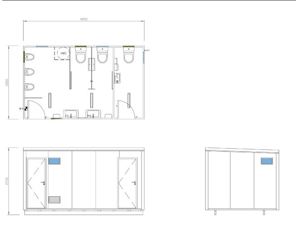 Plan S - Ablution Suite | Ablution Block Hire by Cube NZ