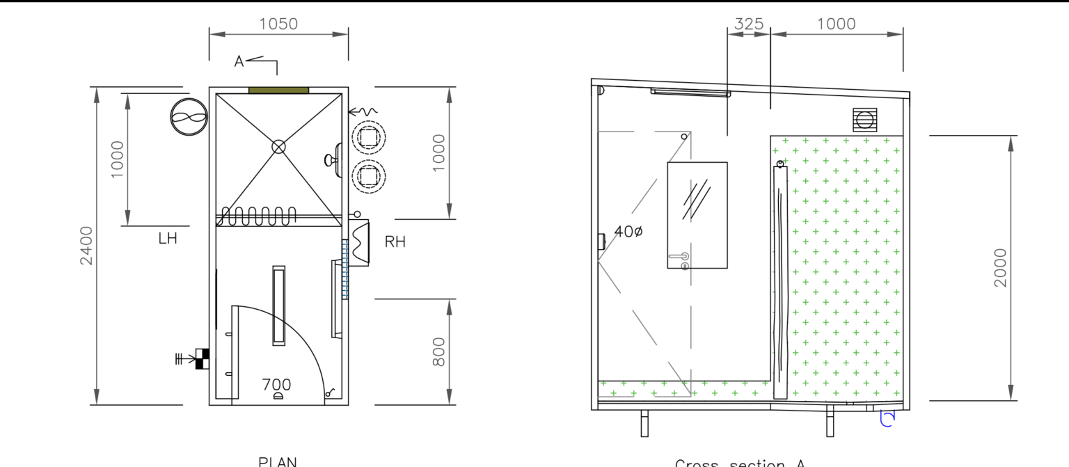 Plan N - 12m x 3m Portable Changing Room